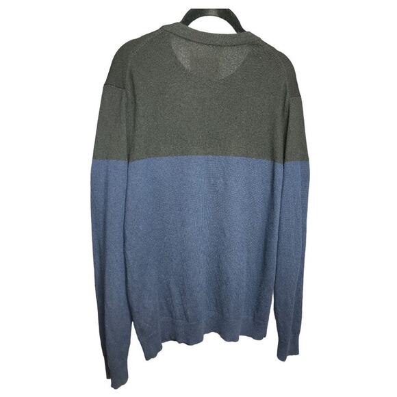 Theory Hilles Crew Cashmere Pullover Sweater Colorblock Blue Black L - Picture 2 of 6